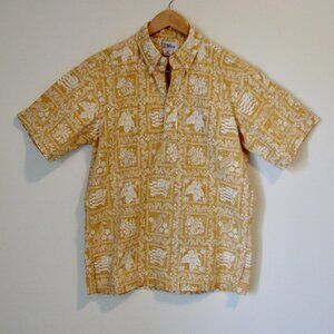 Vintage 90s Reyn Spooner Hawaiian Shirt Lahaina Soft Orange Floral Medium